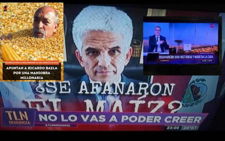 El Caburé:La evasión fiscal agravada sobre los sospechados de la desaparición del maiz será denunciada. Estaba declarado ante ARCA , lo que agrava la situación de Bazla . Llegó a la TV Nacional , él escándalo.