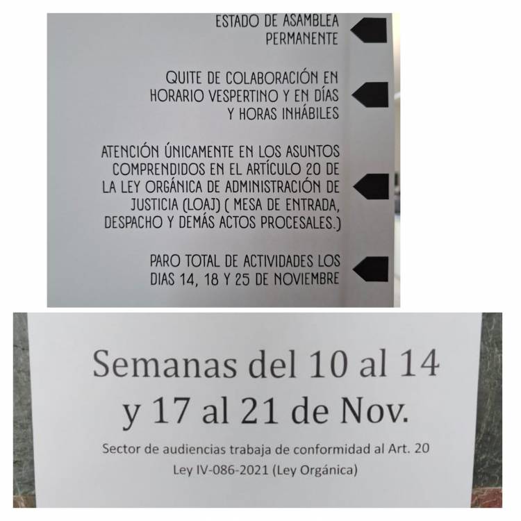 Se profundiza la crisis judicial . Endurecen medidas gremiales.Poggi sigue podando recursos y no da para más.No se descarta paro por tiempo indeterminado .