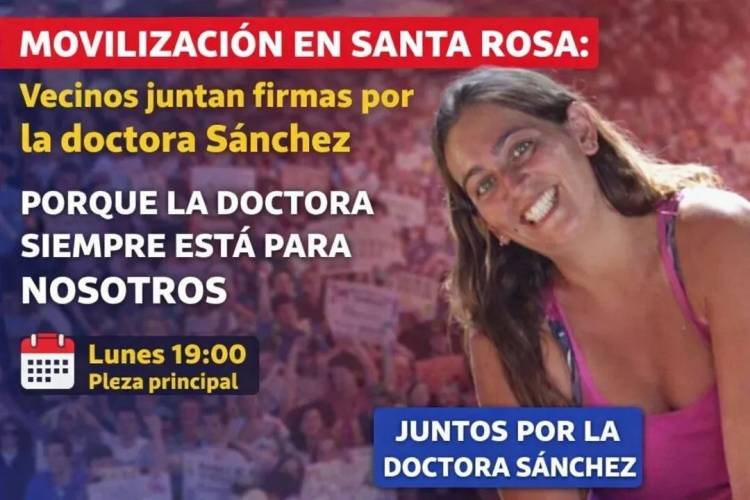 Santa Rosa se moviliza para que no se vaya una cardióloga, hostigada por política. El vaciamiento de la Salud Pública es total por la politización de los Hospitales.